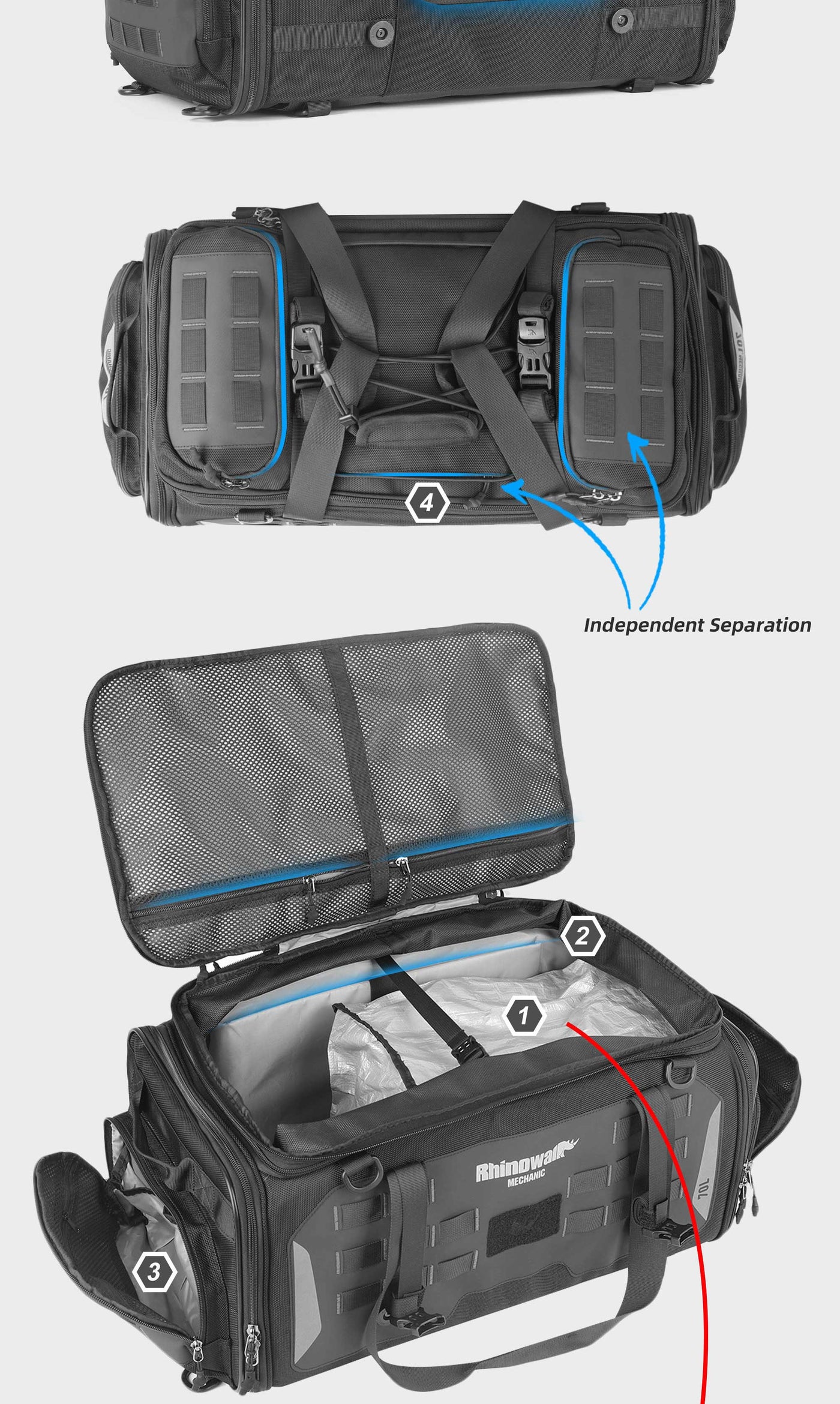 50–70L Motorcycle Tail Bag – Waterproof Touring Seat Bag