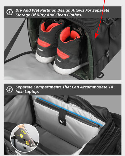 50–70L Motorcycle Tail Bag – Waterproof Touring Seat Bag