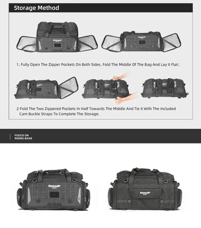 50–70L Motorcycle Tail Bag – Waterproof Touring Seat Bag