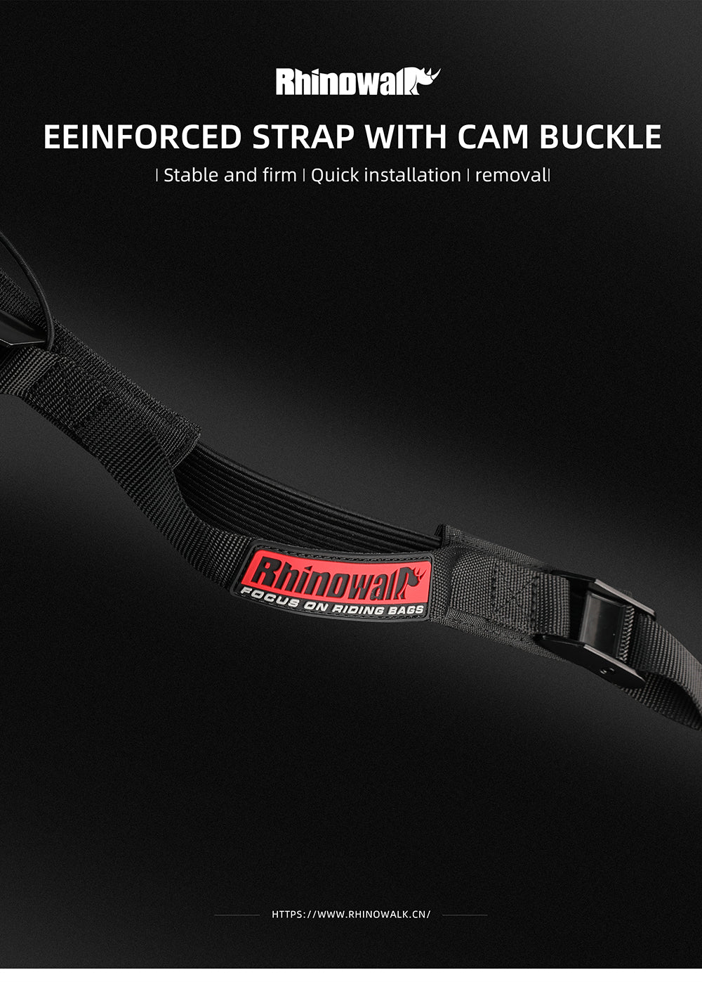 2.5M Buckle Tie-Down Strap with Cam Buckle for Motorcycle Bags