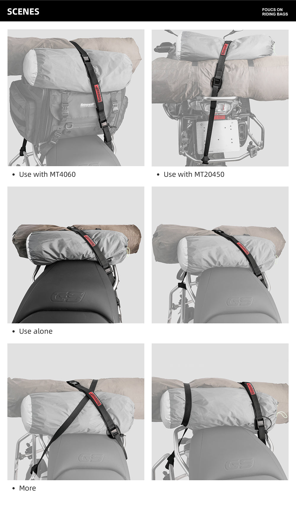 2.5M Buckle Tie-Down Strap with Cam Buckle for Motorcycle Bags