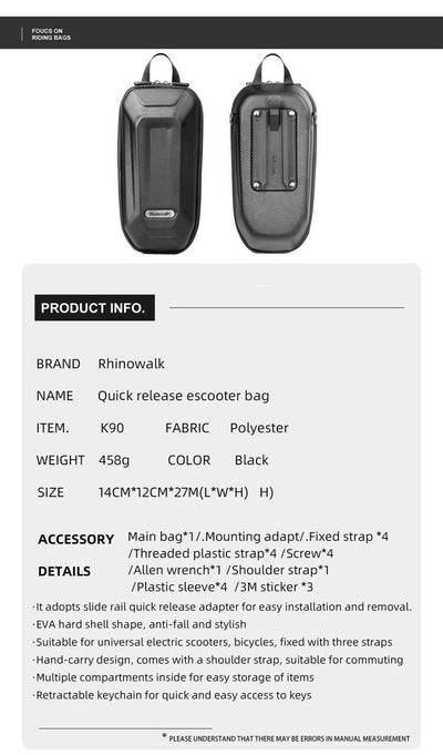 Quick Release Escooter Bag