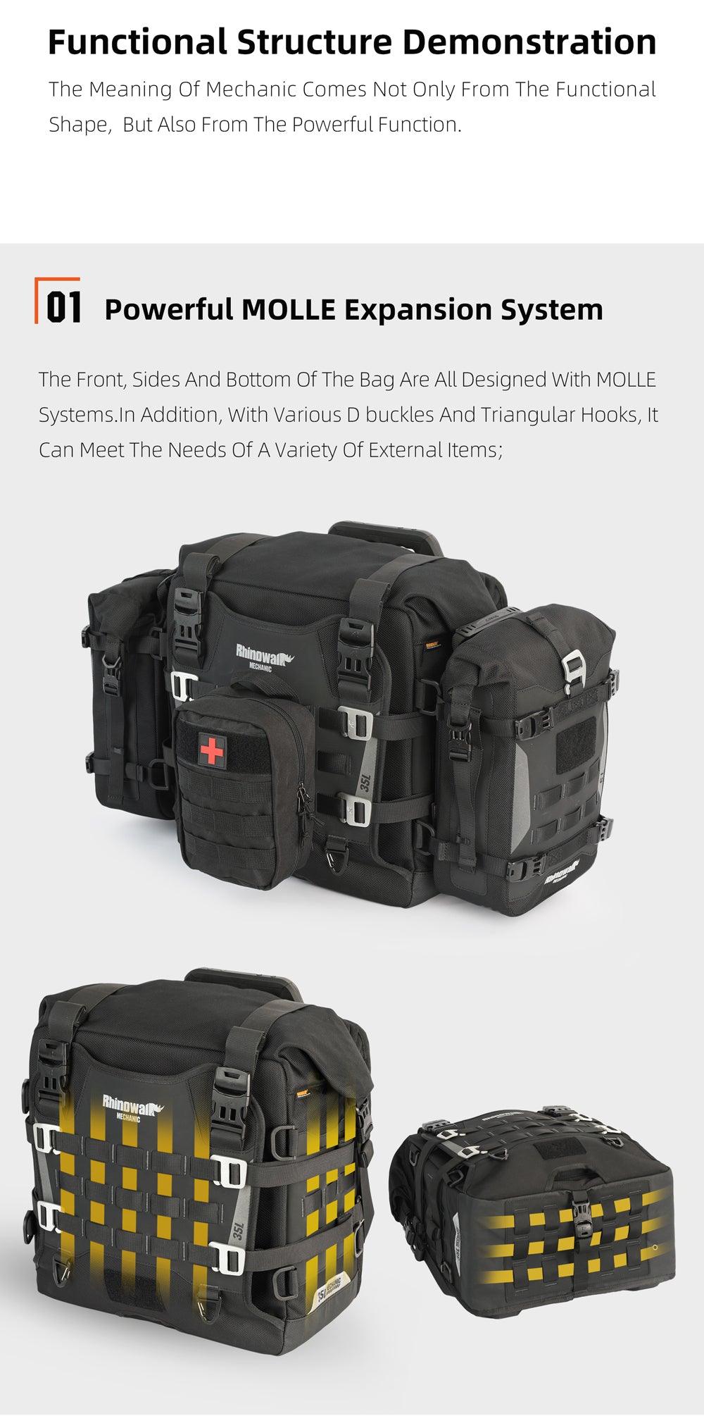 35L Motorcycle Side Bag – Quick Release Waterproof Saddlebag