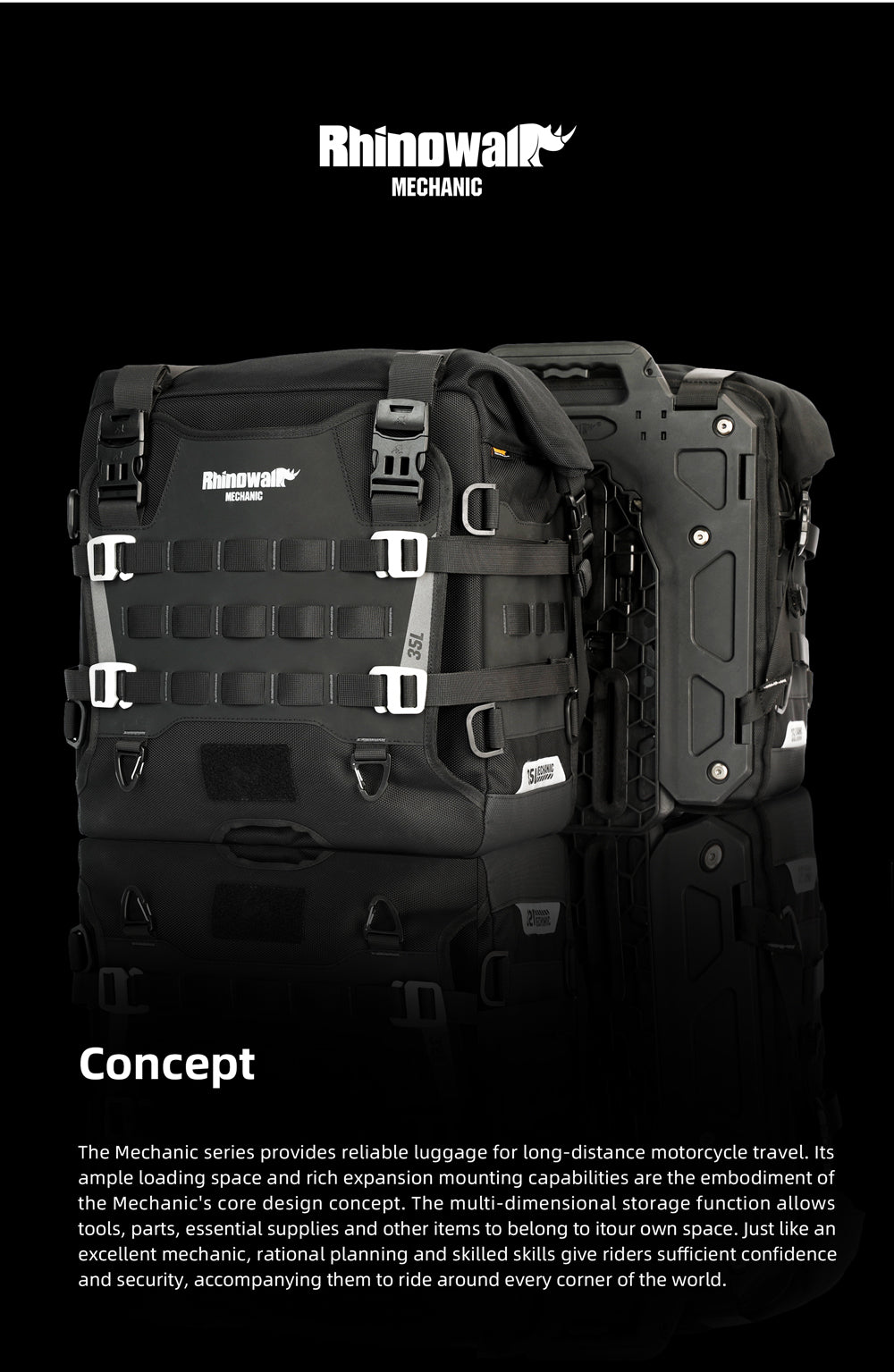 35L Motorcycle Side Bag – Quick Release Waterproof Saddlebag