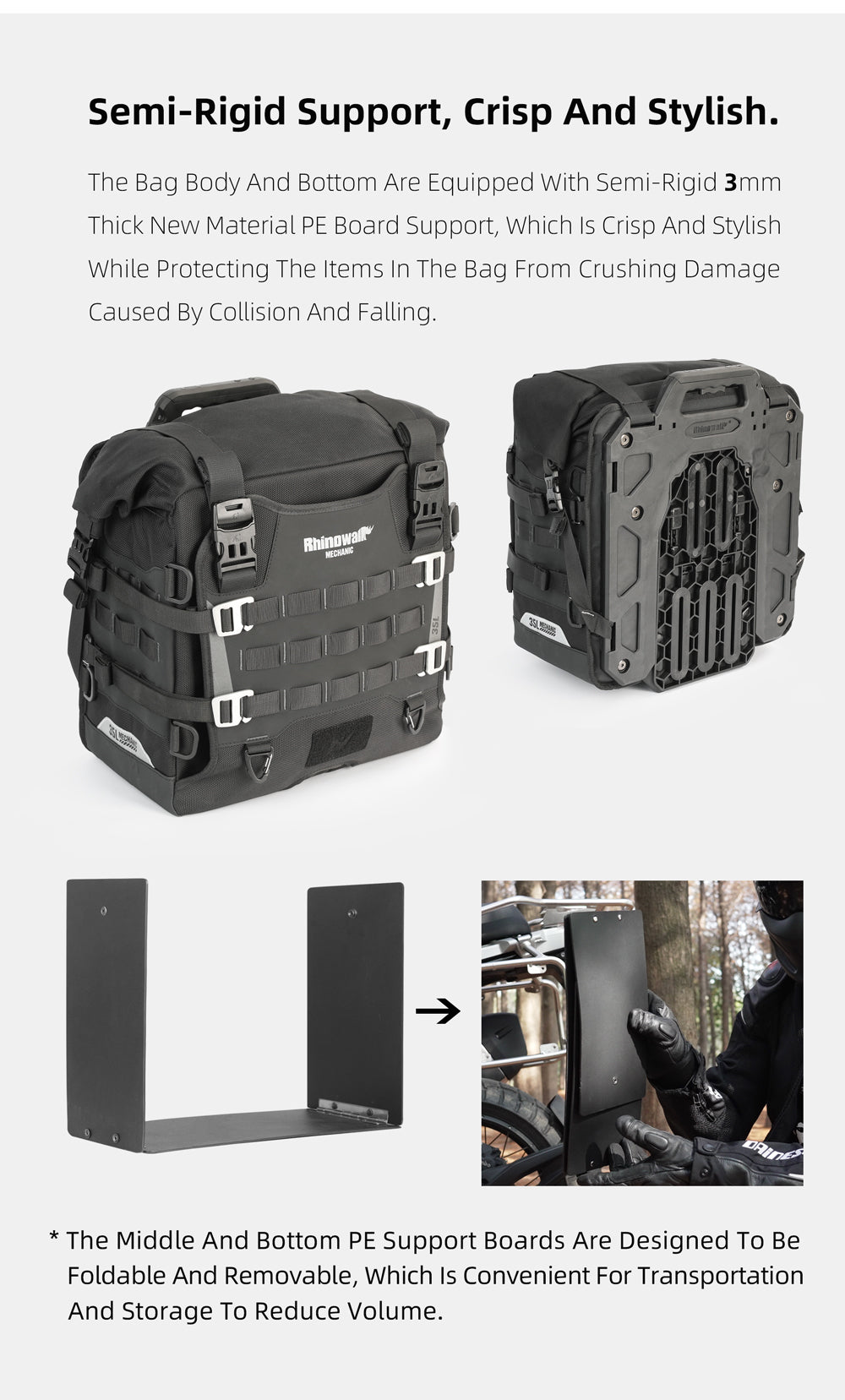 35L Motorcycle Side Bag – Quick Release Waterproof Saddlebag