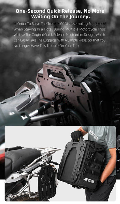 35L Motorcycle Side Bag – Quick Release Waterproof Saddlebag