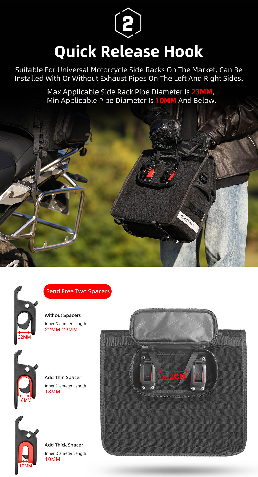 13l Motorcycle side bag