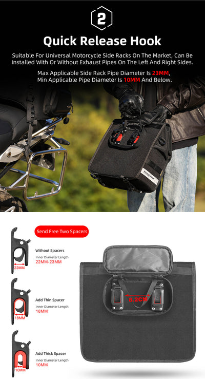 13l Motorcycle side bag