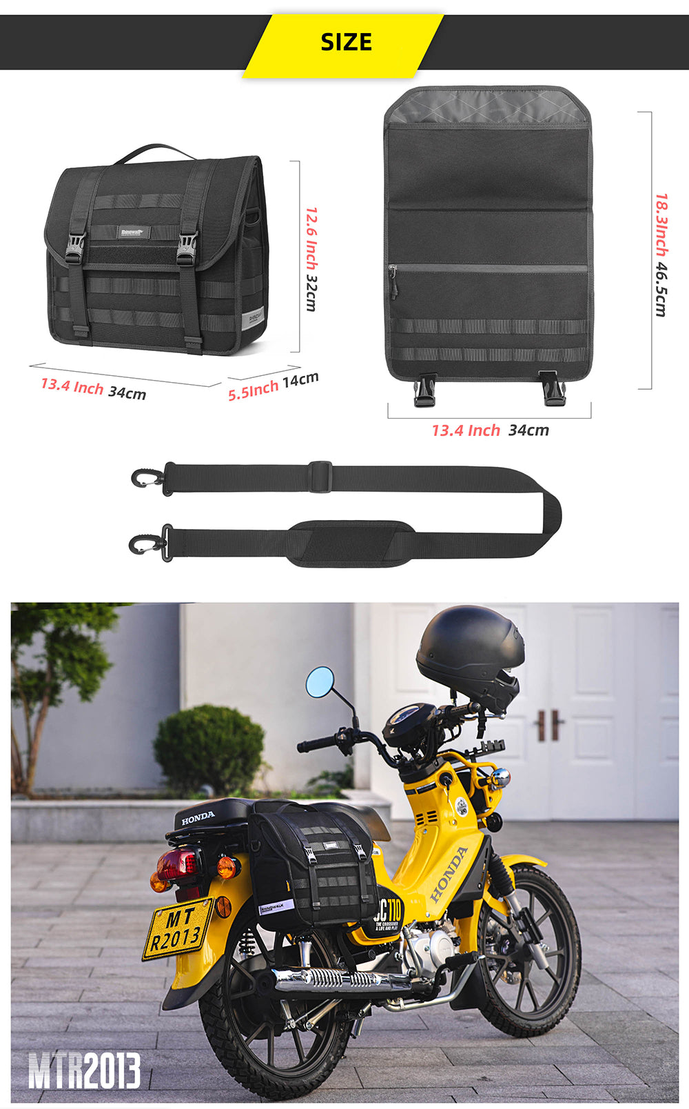 13l Motorcycle side bag