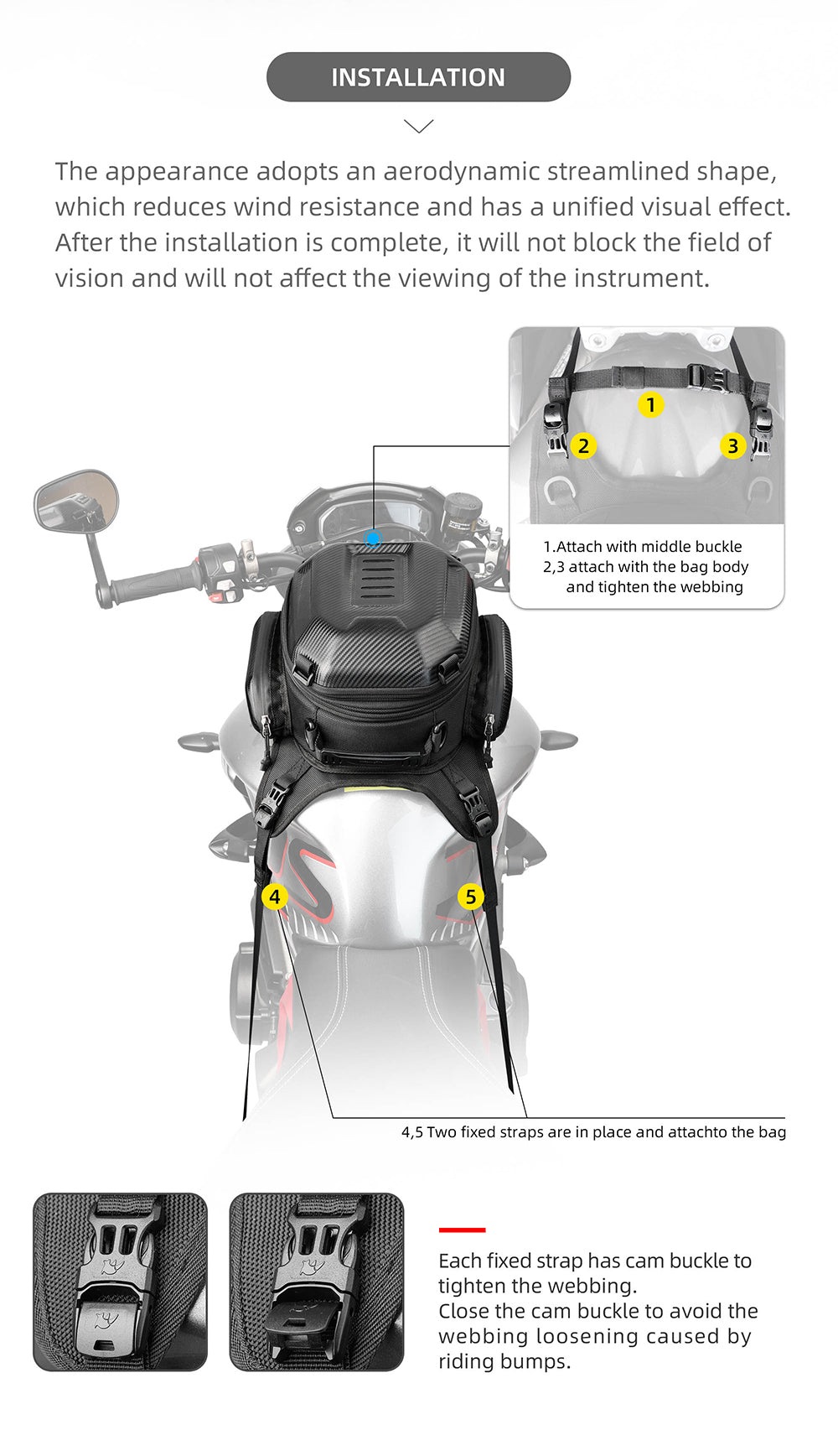 Hard Shell Tank Bag for Motorcycle