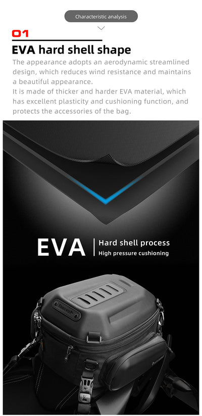 12-18l Motorcycle hard shell tail bag