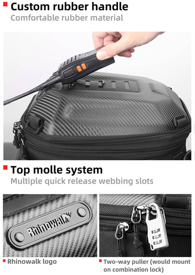 12-18l Motorcycle hard shell tail bag