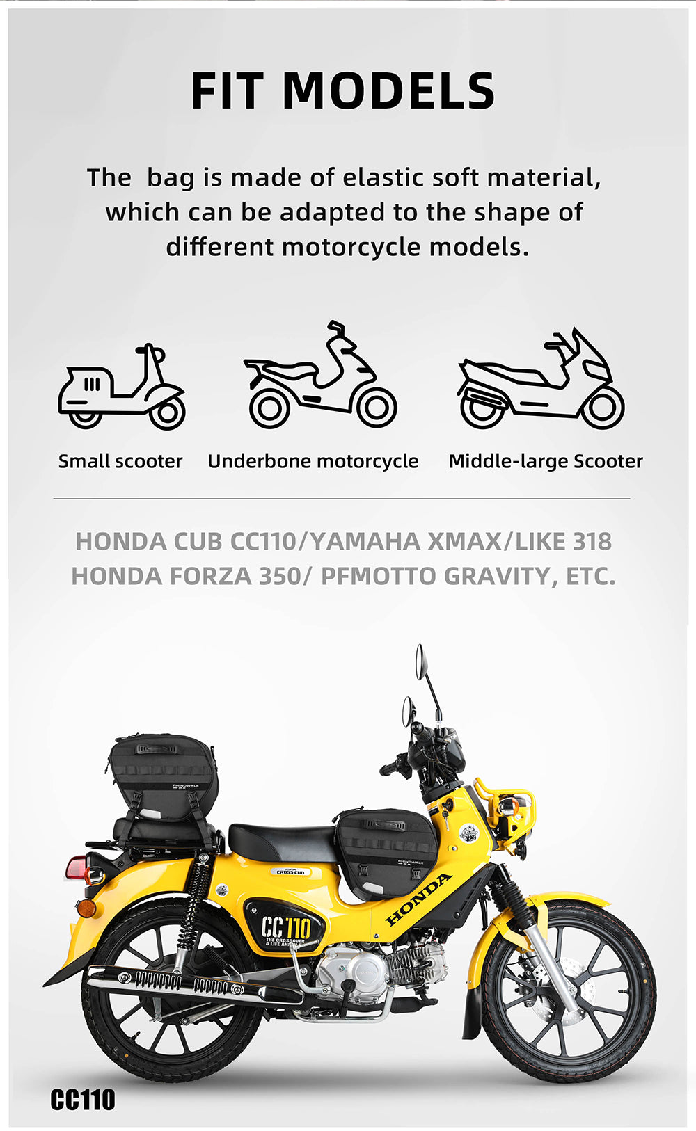 15 litr Tunnel bag for Scooter