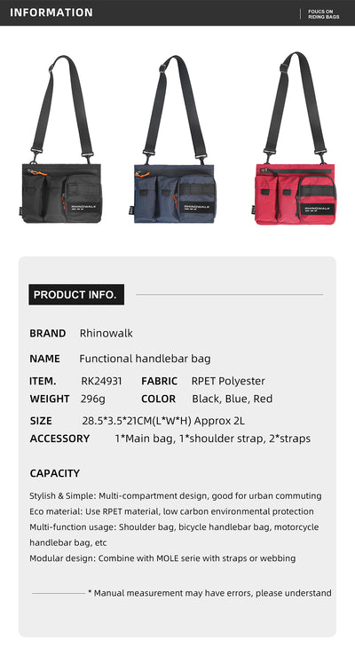 Eco Handlebar bag for Bicycle - RPET Material