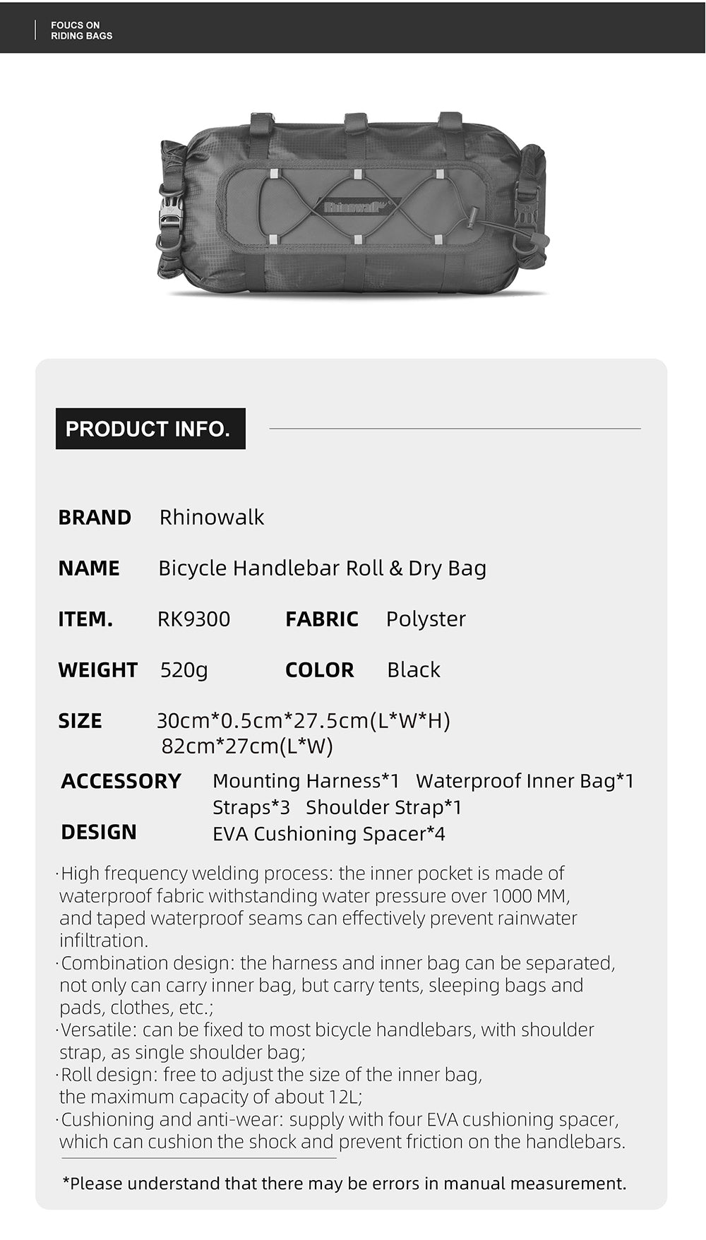 Handlebar harness bag