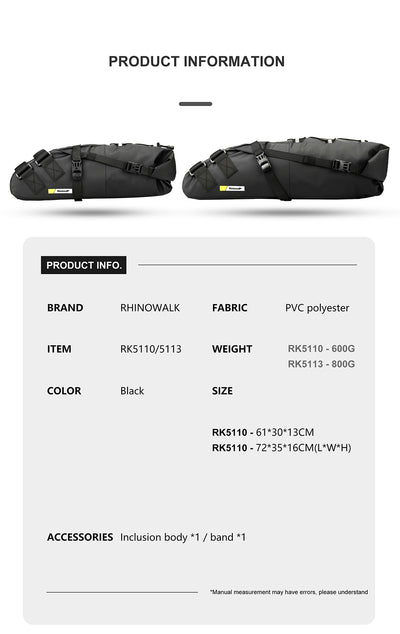 10L/13L Saddle Bag with Waterproof Lining -RK5110/RK5113