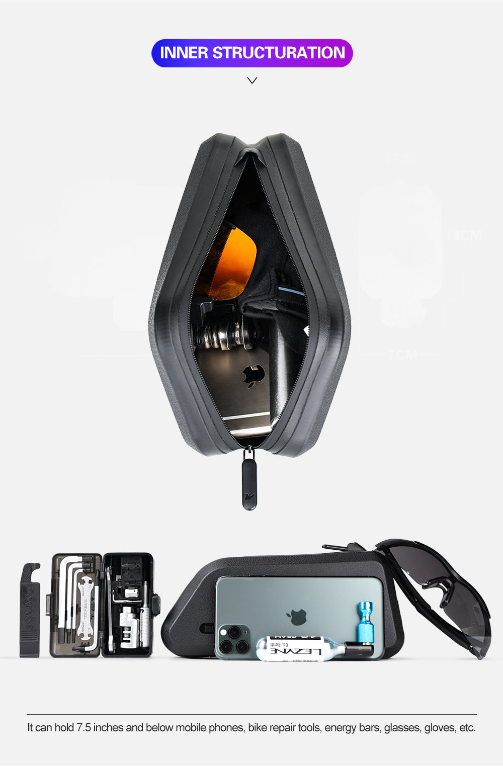 1.5 Liter Waterproof TPU Bike Top Tube Bag -K30