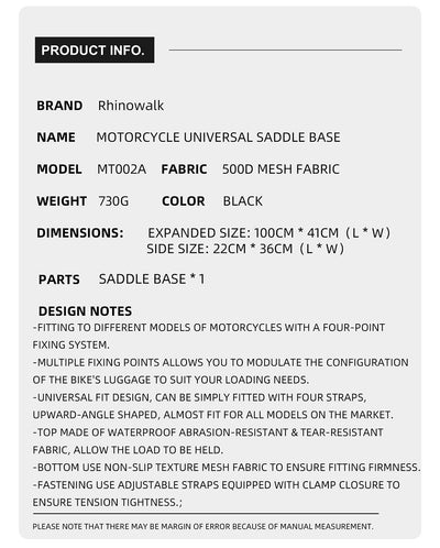 Universal Saddle Bag Mounting Base