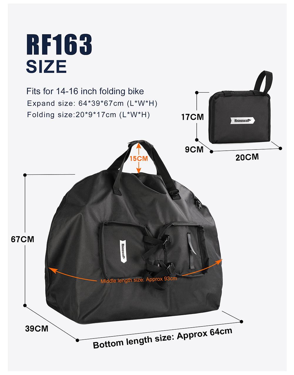 14 - 20 inch Folding Bike Carrying Bag