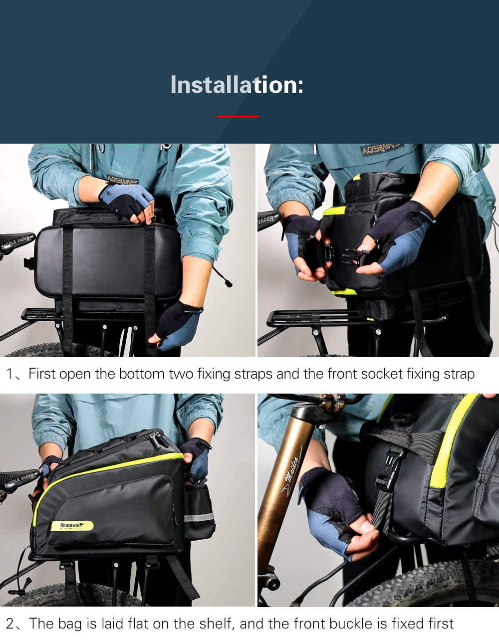 17 Liter Bike Rear Rack Carrier Bag