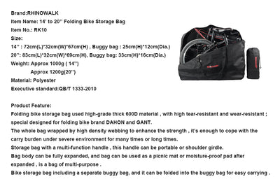 Heavy Duty 20 Inch Folding Bike Bag
