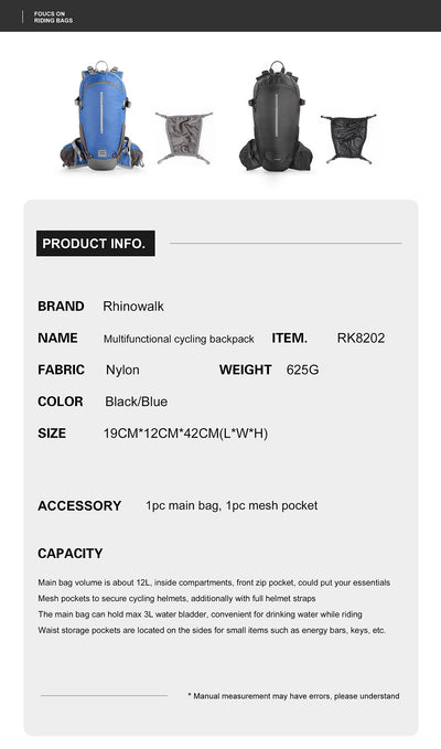 2022 New 12 Liter Cycle Backpack