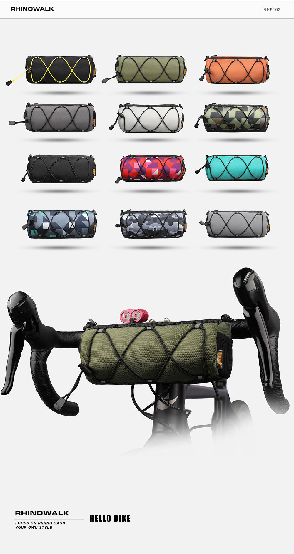 2.4 Liter Bicycle Handlebar Roll Bag