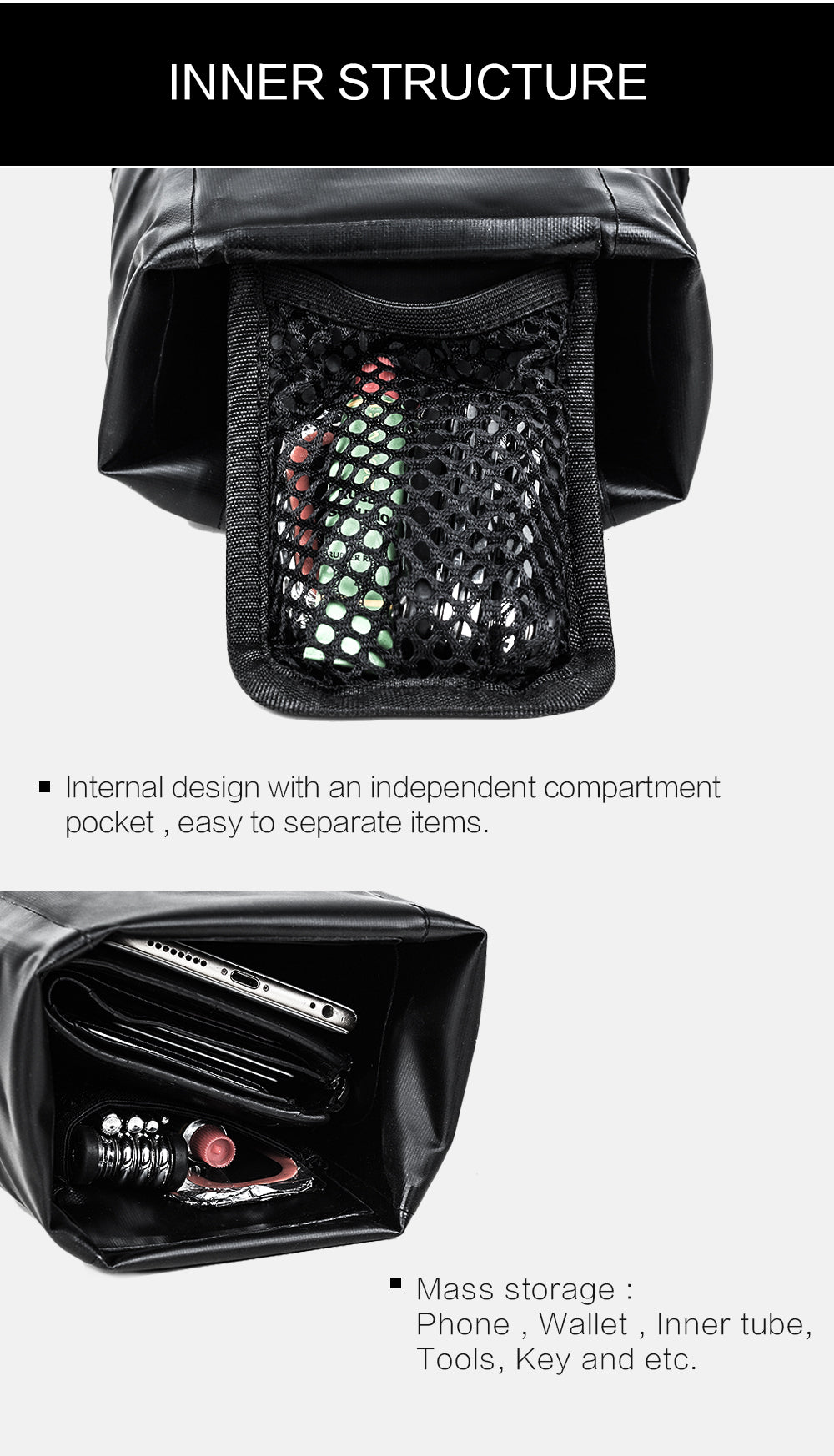 1.5L/2.5/4L Waterproof Bike Saddle Seat Bag