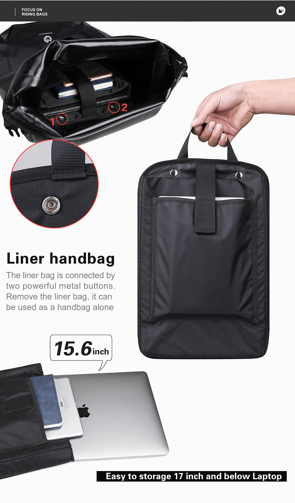 27 Liter Bike Waterproof Panniers Backpack