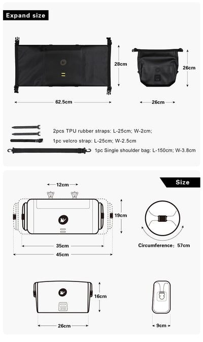 12 Liter 2-piece Handlebar Roll Pack - includes 5 spacers